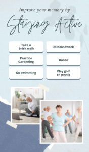 Graphic of benefits of seniors staying active